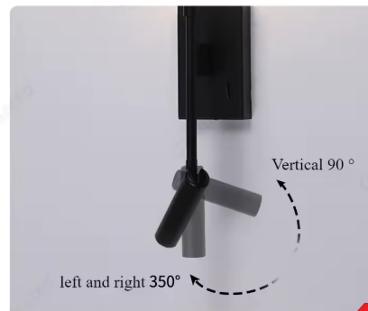 Applique murale LED orientable avec interrupteur intégré