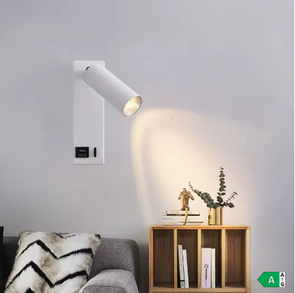 Applique murale LED 3W – Rotation 350°, avec Interface USB