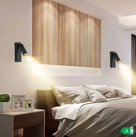 Applique murale LED 3W – Rotation 350°, avec Interface USB