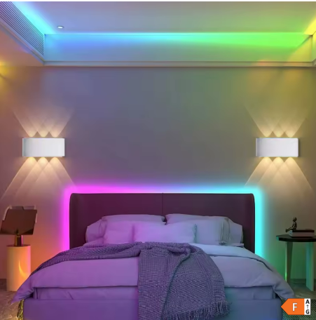 Applique murale intérieure/extérieure intelligente LED RVB 2PCS