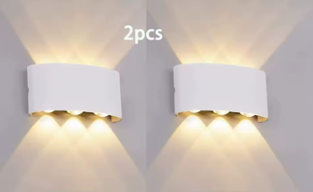Applique murale intérieure/extérieure intelligente LED RVB 2PCS