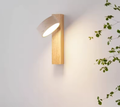 Applique murale LED effet travertin avec interrupteur à chaîne
