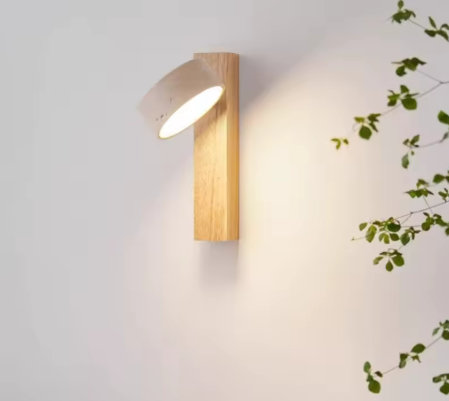 Applique murale LED effet travertin avec interrupteur à chaîne