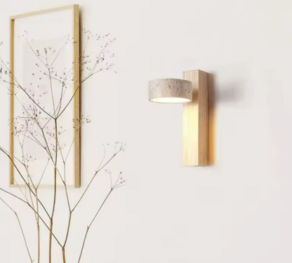 Applique murale LED effet travertin avec interrupteur à chaîne
