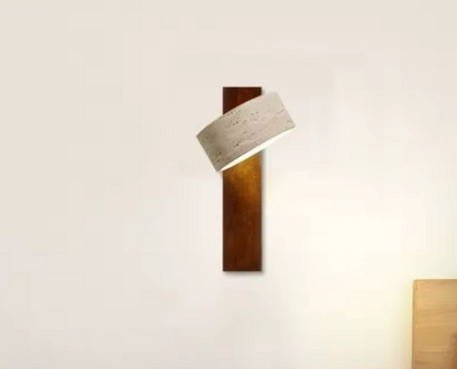 Applique murale LED effet travertin avec interrupteur à chaîne