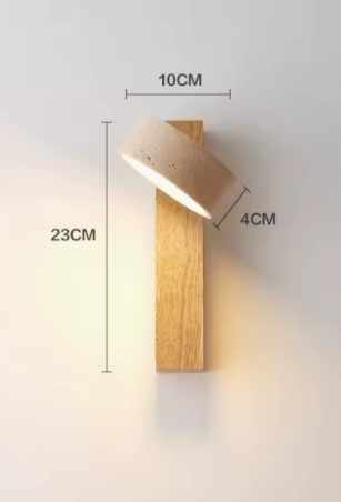 Applique murale LED effet travertin avec interrupteur à chaîne