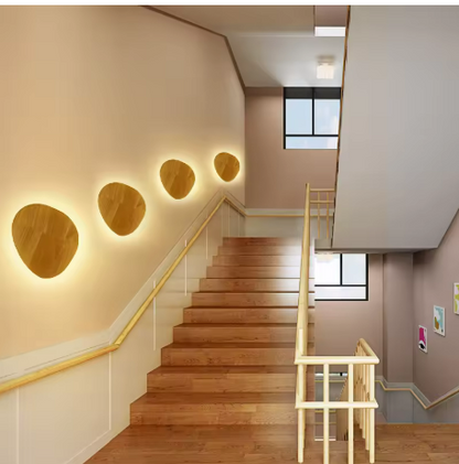 Applique murale LED ovale en bois naturel, 8W