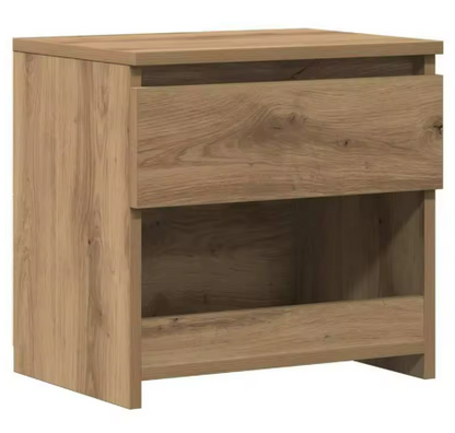 Table de nuit scandinave en chêne artisan avec tiroir