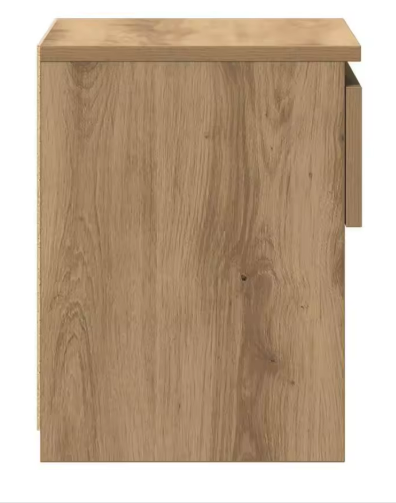 Table de nuit scandinave en chêne artisan avec tiroir