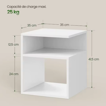 Table de chevet 2 compartiments ouverts - Bois chêne clair