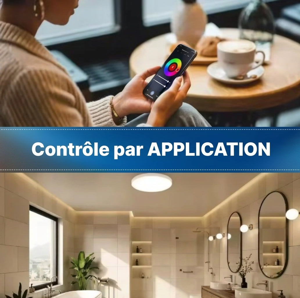 Plafonnier LED Intelligent RGB avec Contrôle Vocal, compatible Alexa et Google
