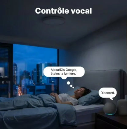 Plafonnier LED Intelligent RGB avec Contrôle Vocal, compatible Alexa et Google