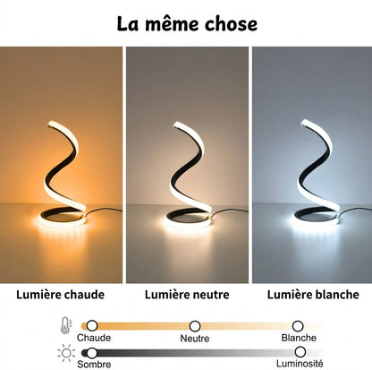 Lampe LED spirale à intensité variable et 3 modes de lumière