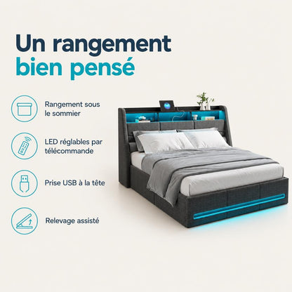 Lit coffre avec LED