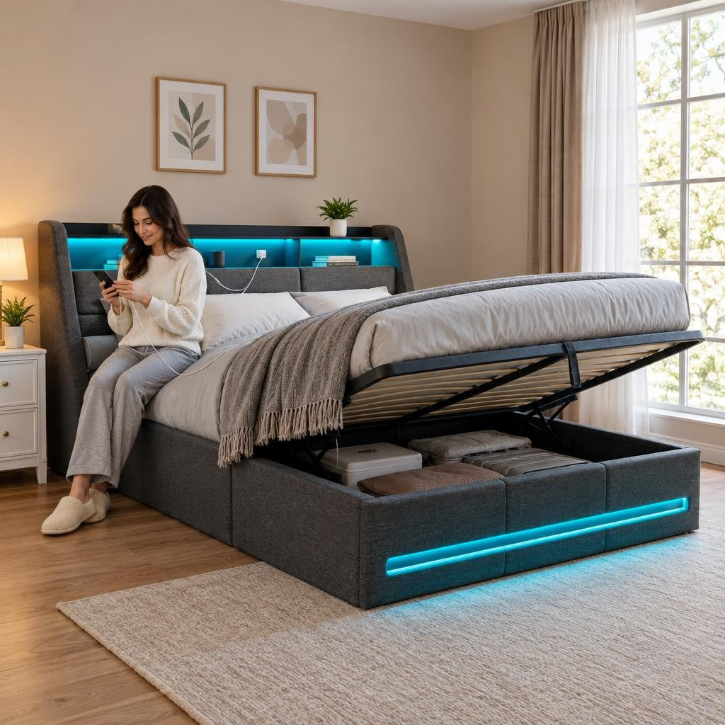 Lit coffre avec LED