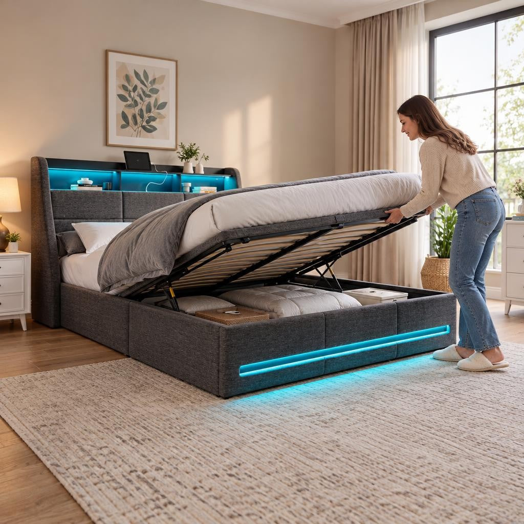 Lit coffre avec LED